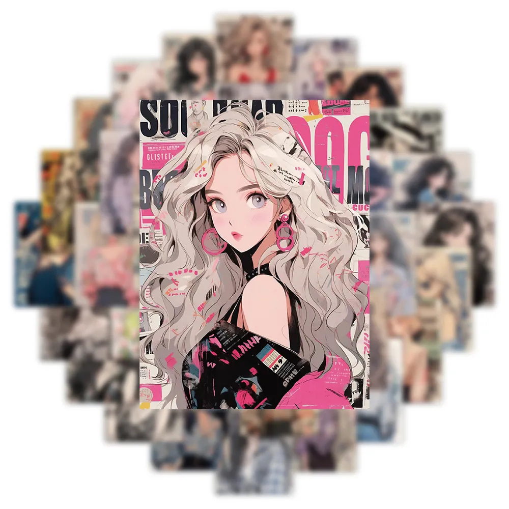 Phone Cases Hong Kong - 10/30/60pcs Vintage Hong Kong-Style Anime Girl