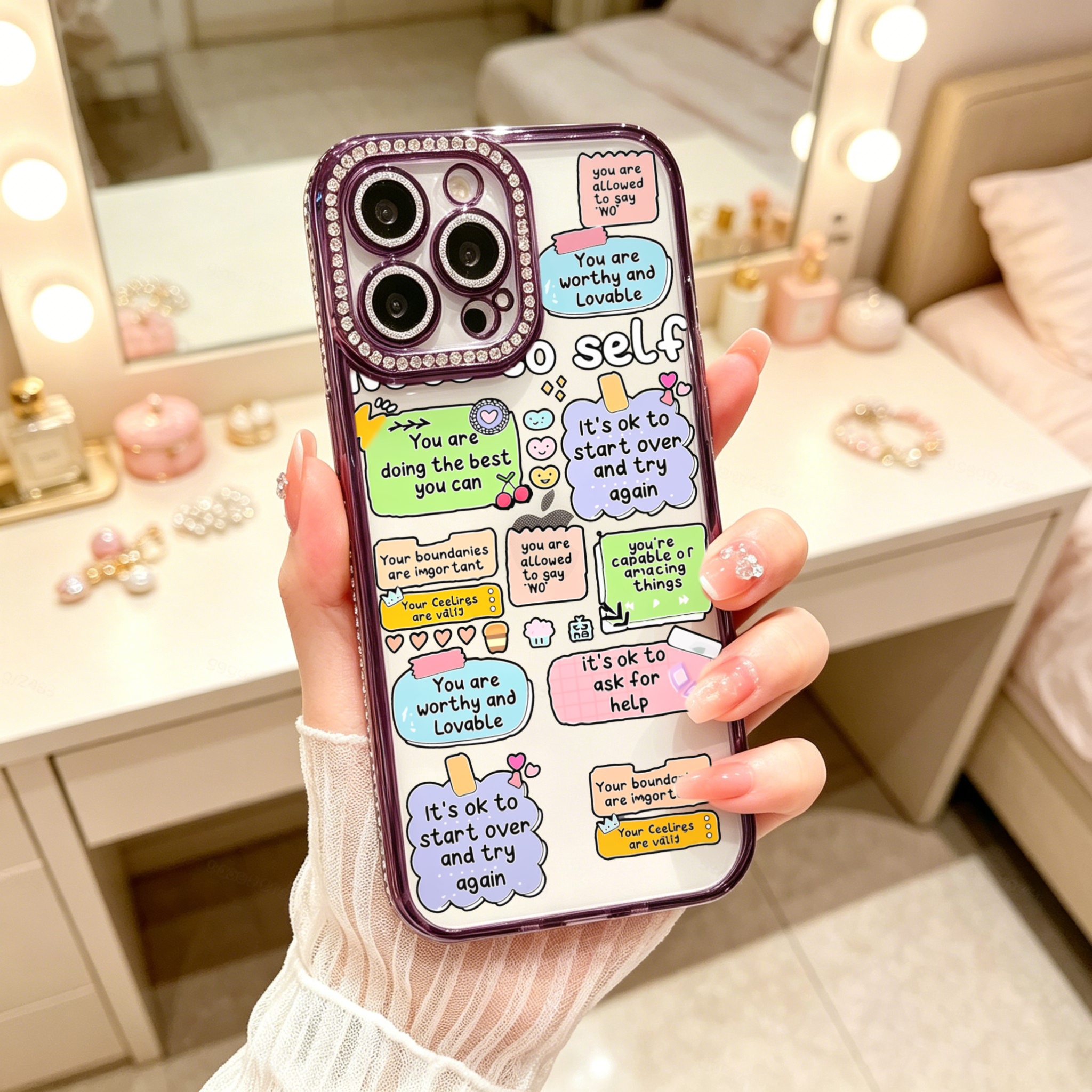 Phone Cases Quotes - Diamond Electroplated TPU Phone Case for