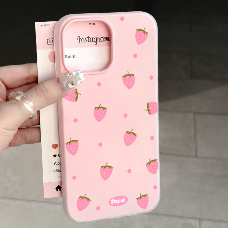 Phone Cases Like Loopy - Sweet Pink Strawberry Pattern Phone Case