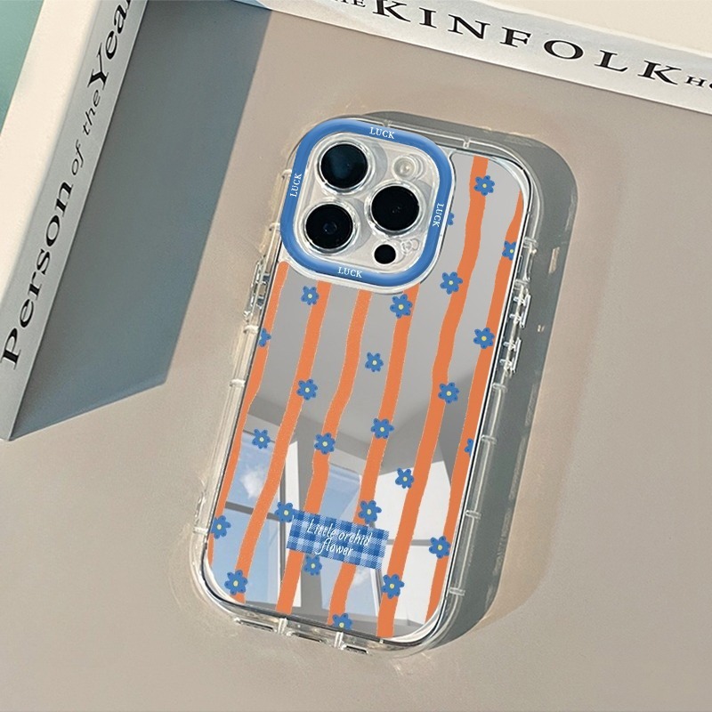 Blue Striped Flowers Pattern M - Phone Cases Like Loopy บทวิจารณ์และราคา