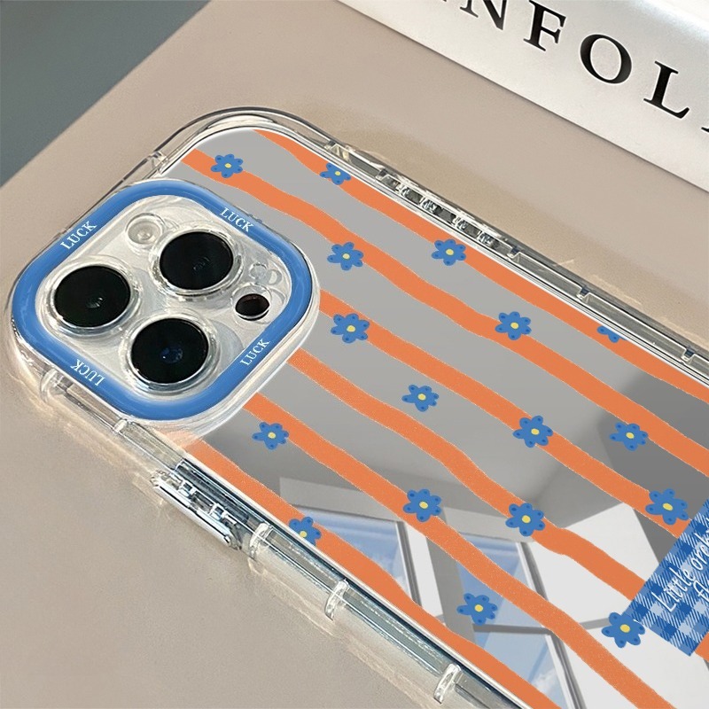 Blue Striped Flowers Pattern M - Phone Cases Like Loopy บทวิจารณ์และราคา