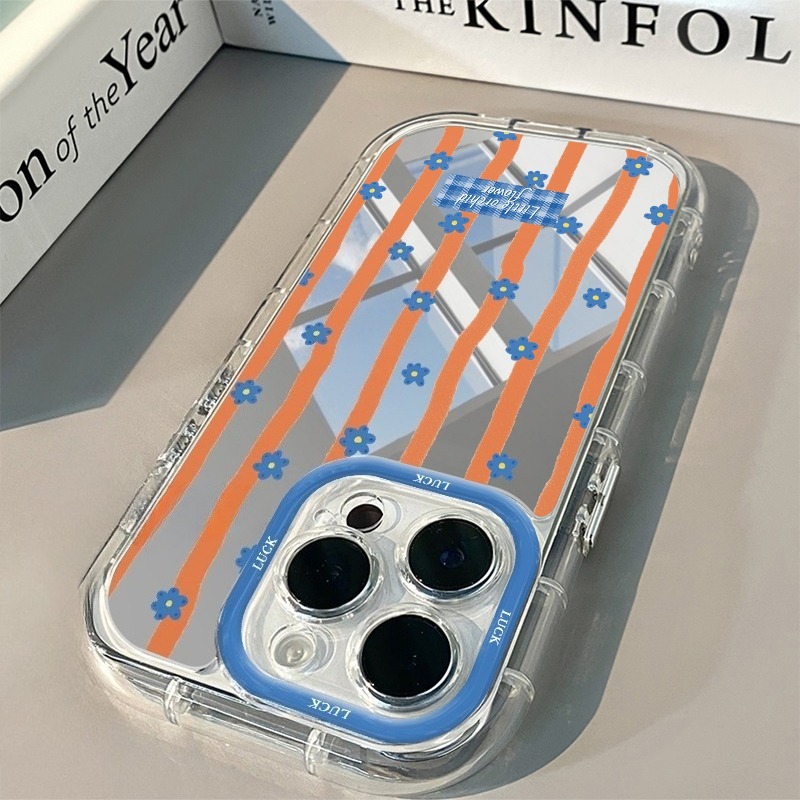 Blue Striped Flowers Pattern M - Phone Cases Like Loopy บทวิจารณ์และราคา