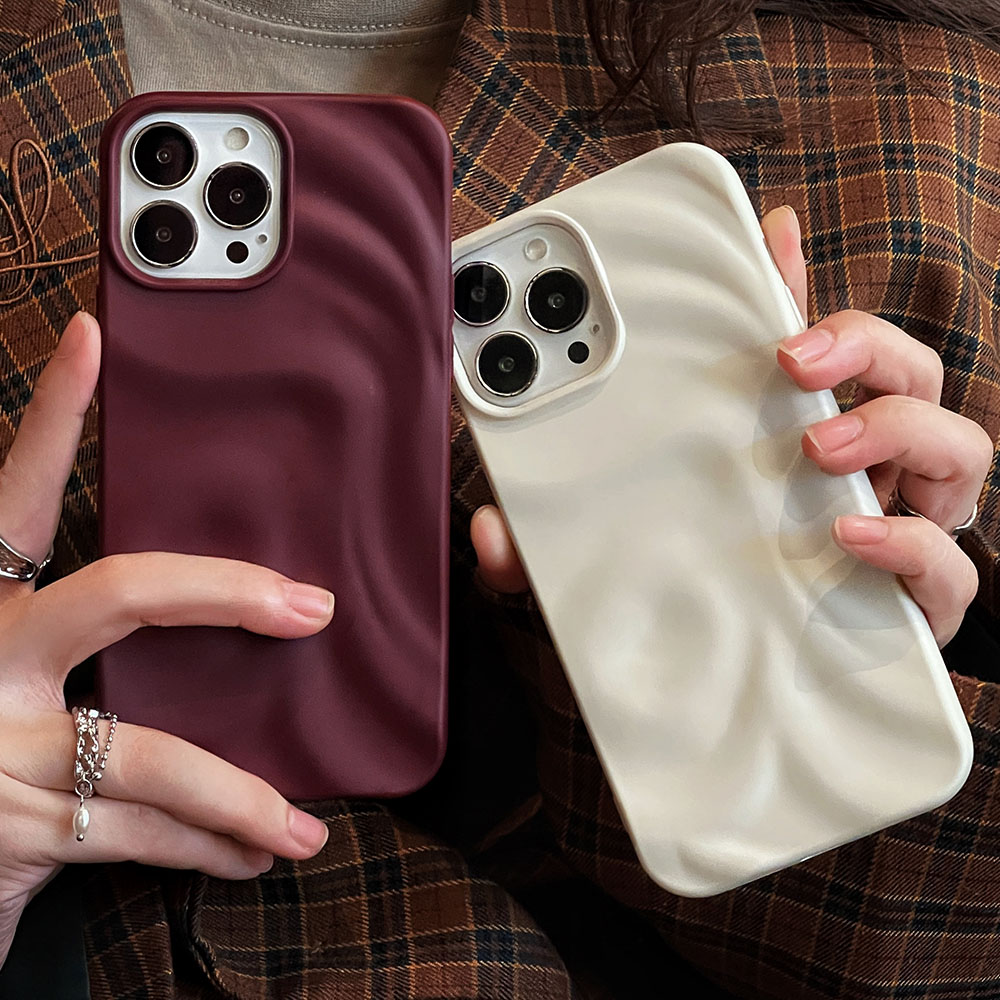 Ins Winter Wine Red 3D Pleats  - Phone Cases Ysl บทวิจารณ์และราคา