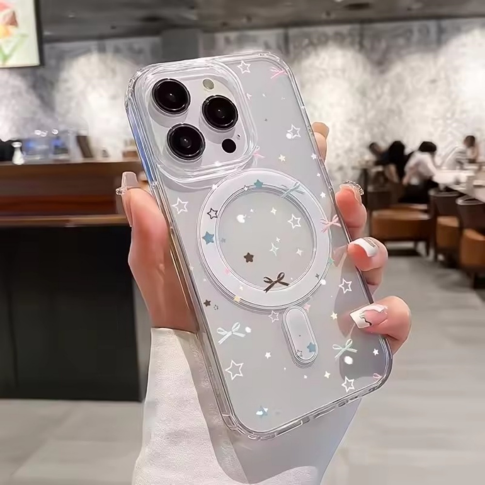 Star Bow Print Clear Phone Cas - Phone Cases With Magnet บทวิจารณ์และราคา