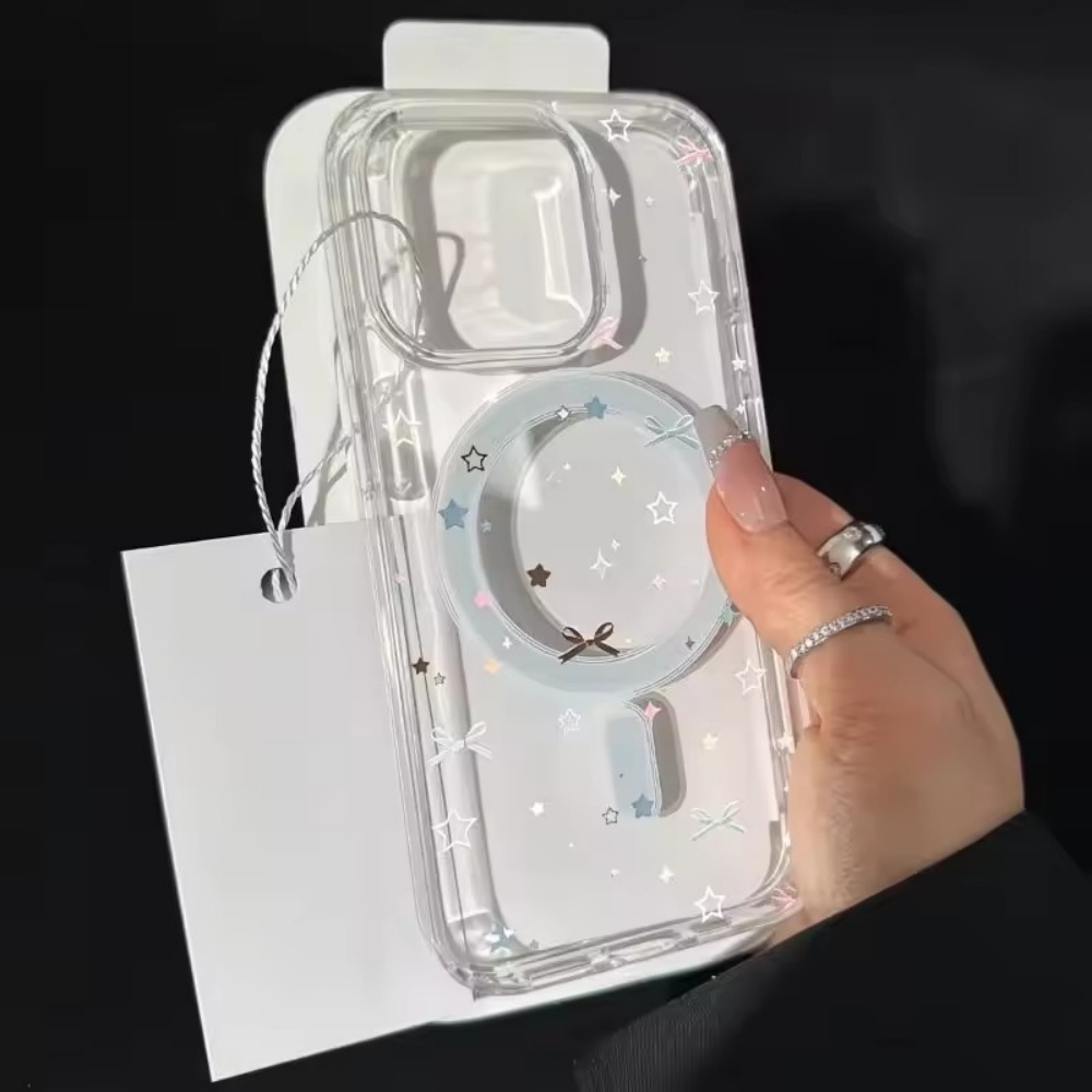 Star Bow Print Clear Phone Cas - Phone Cases With Magnet บทวิจารณ์และราคา