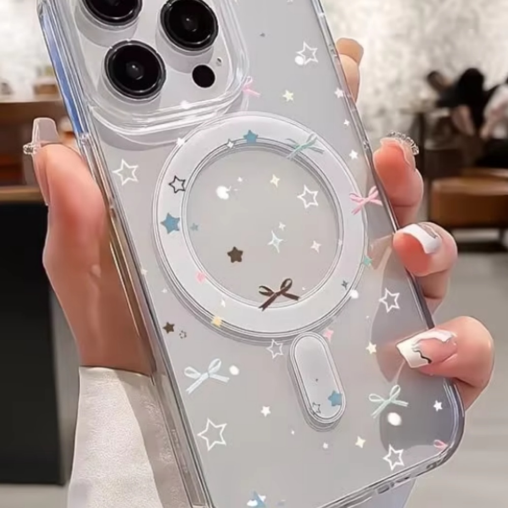 Star Bow Print Clear Phone Cas - Phone Cases With Magnet บทวิจารณ์และราคา