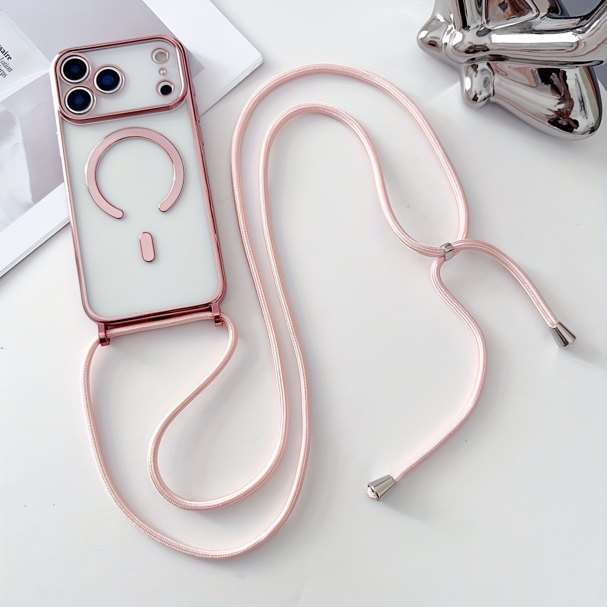 Luxury Necklace Cord Rope Lany - Clear Magsafe Case บทวิจารณ์และราคา