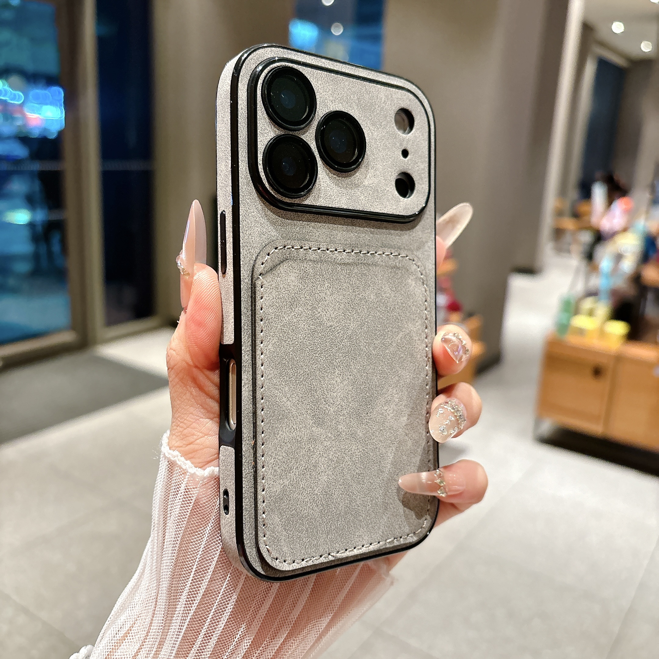 Wallet Card Holder Suede Leath - Phone Cases With Magnet บทวิจารณ์และราคา