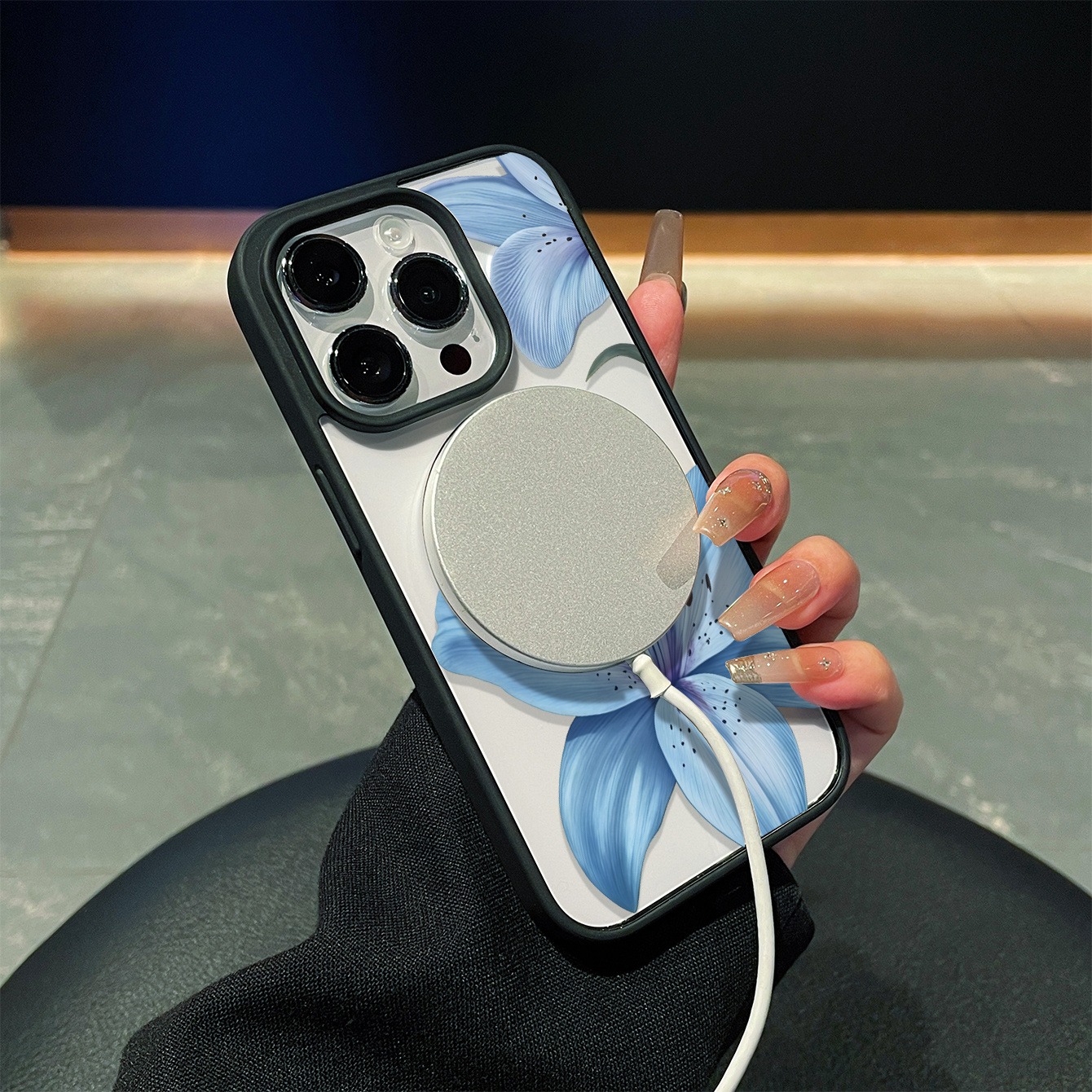 Lce Blue Lily Clear Case For M - Clear Magsafe Case บทวิจารณ์และราคา