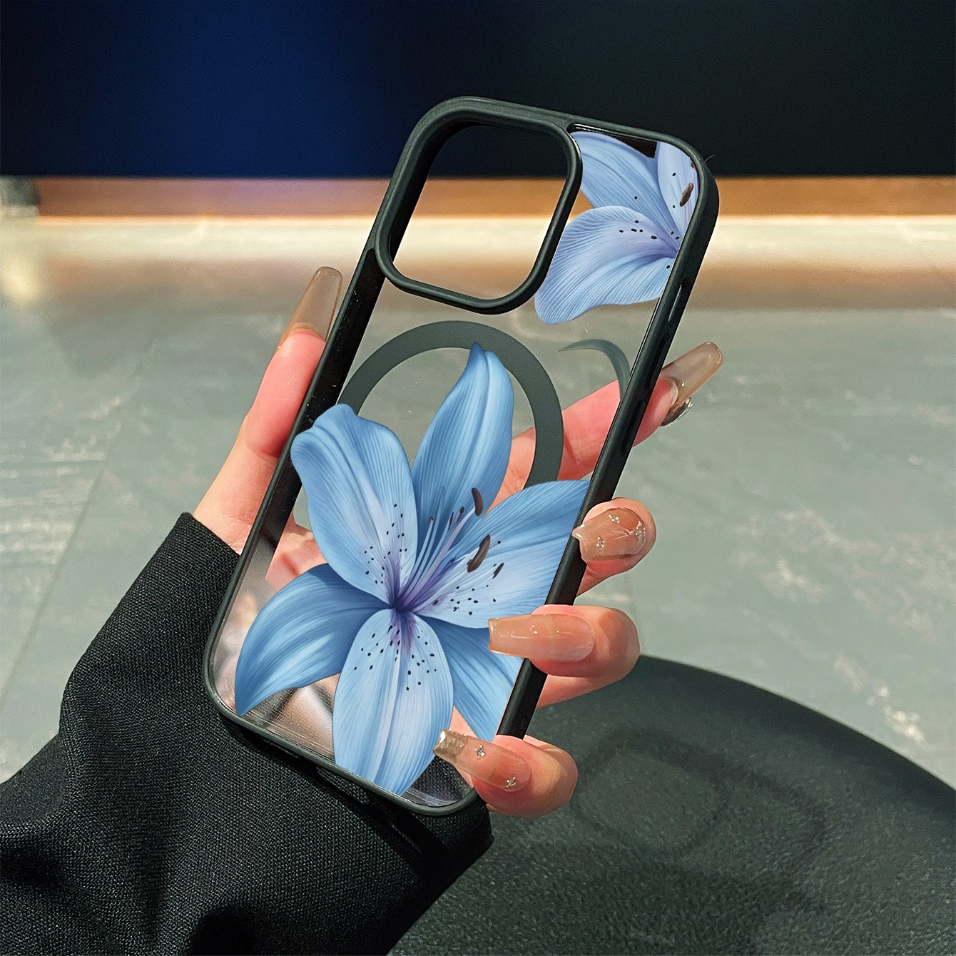 Lce Blue Lily Clear Case For M - Clear Magsafe Case บทวิจารณ์และราคา