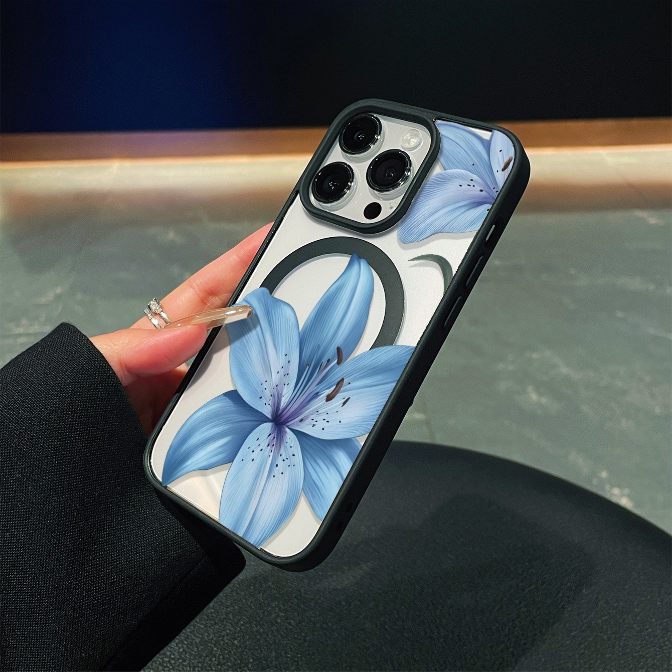 Lce Blue Lily Clear Case For M - Clear Magsafe Case บทวิจารณ์และราคา