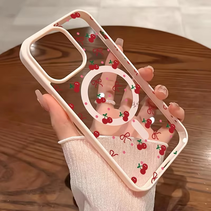 Red Cherry Printed Magnetic Ph - Phone Cases Like Loopy บทวิจารณ์และราคา