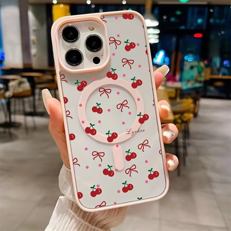 Red Cherry Printed Magnetic Ph - Phone Cases Like Loopy บทวิจารณ์และราคา