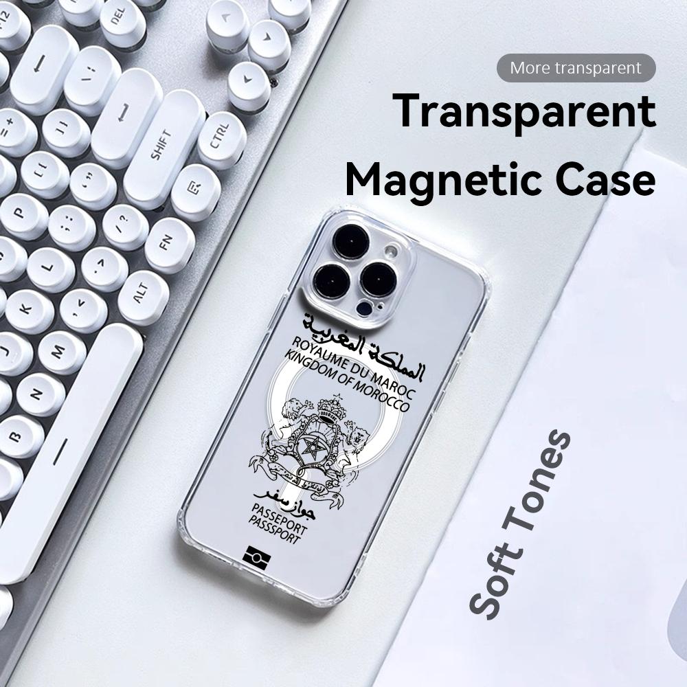 Cool Morocco Passport Phone Ca - Clear Magsafe Case บทวิจารณ์และราคา