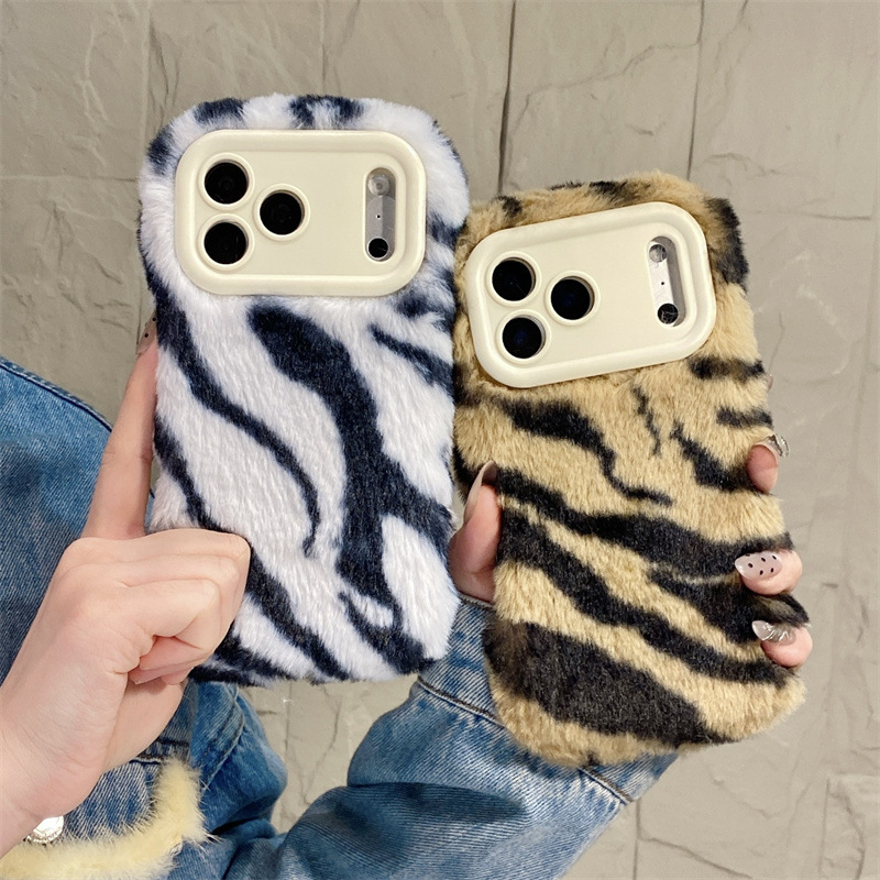 Luxury Zebra Pattern Fluffy Pl - Phone Cases 13 บทวิจารณ์และราคา