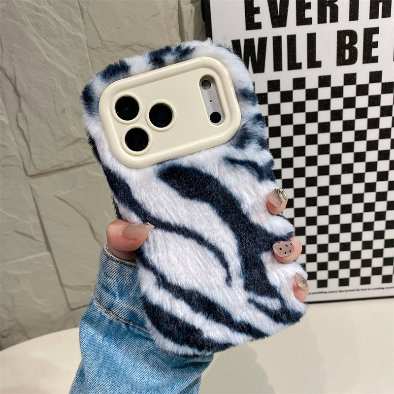 Luxury Zebra Pattern Fluffy Pl - Phone Cases 13 บทวิจารณ์และราคา
