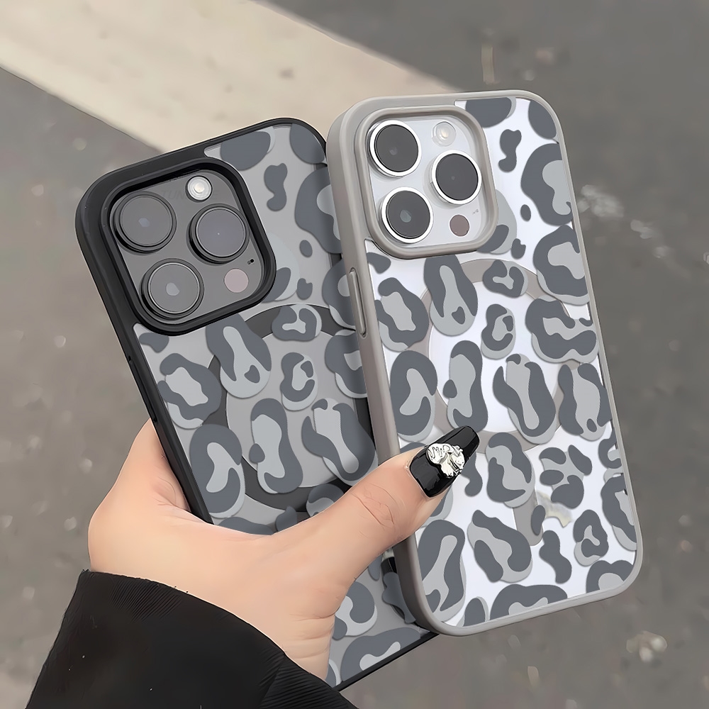 Black Leopard Print Pattern Ca - Clear Magsafe Case บทวิจารณ์และราคา