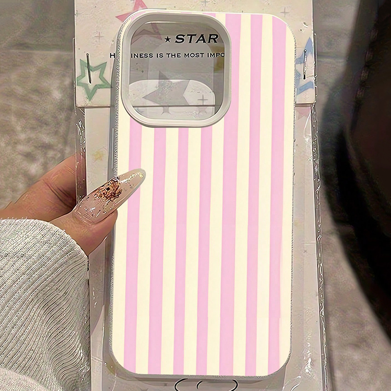 Simple Pink Vertical Striped L - Phone Cases Like Loopy บทวิจารณ์และราคา