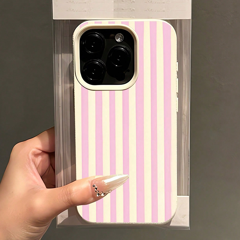 Simple Pink Vertical Striped L - Phone Cases Like Loopy บทวิจารณ์และราคา