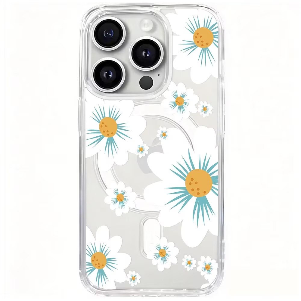 Floral Print Phone Case For iP - Clear Magsafe Case บทวิจารณ์และราคา