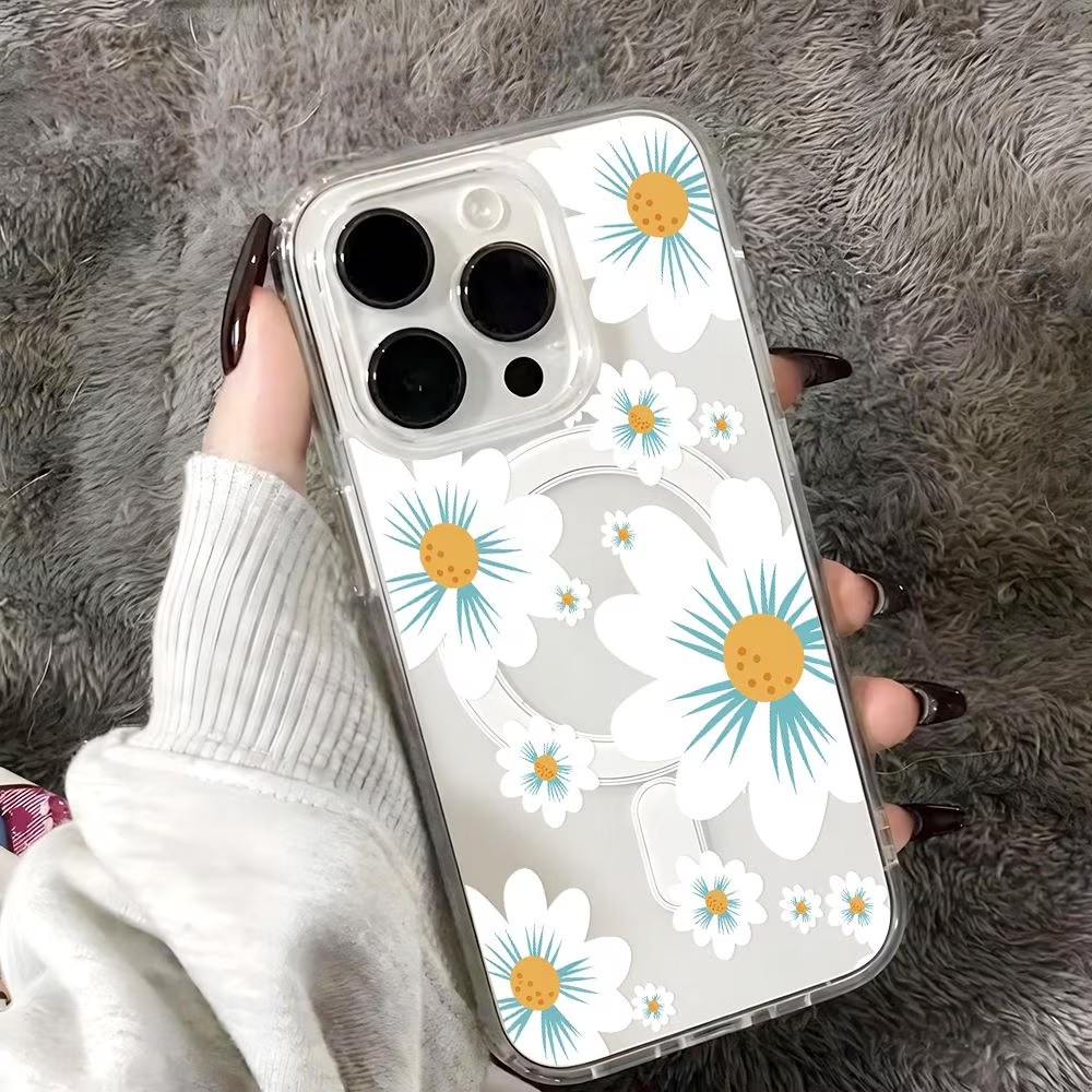 Floral Print Phone Case For iP - Clear Magsafe Case บทวิจารณ์และราคา