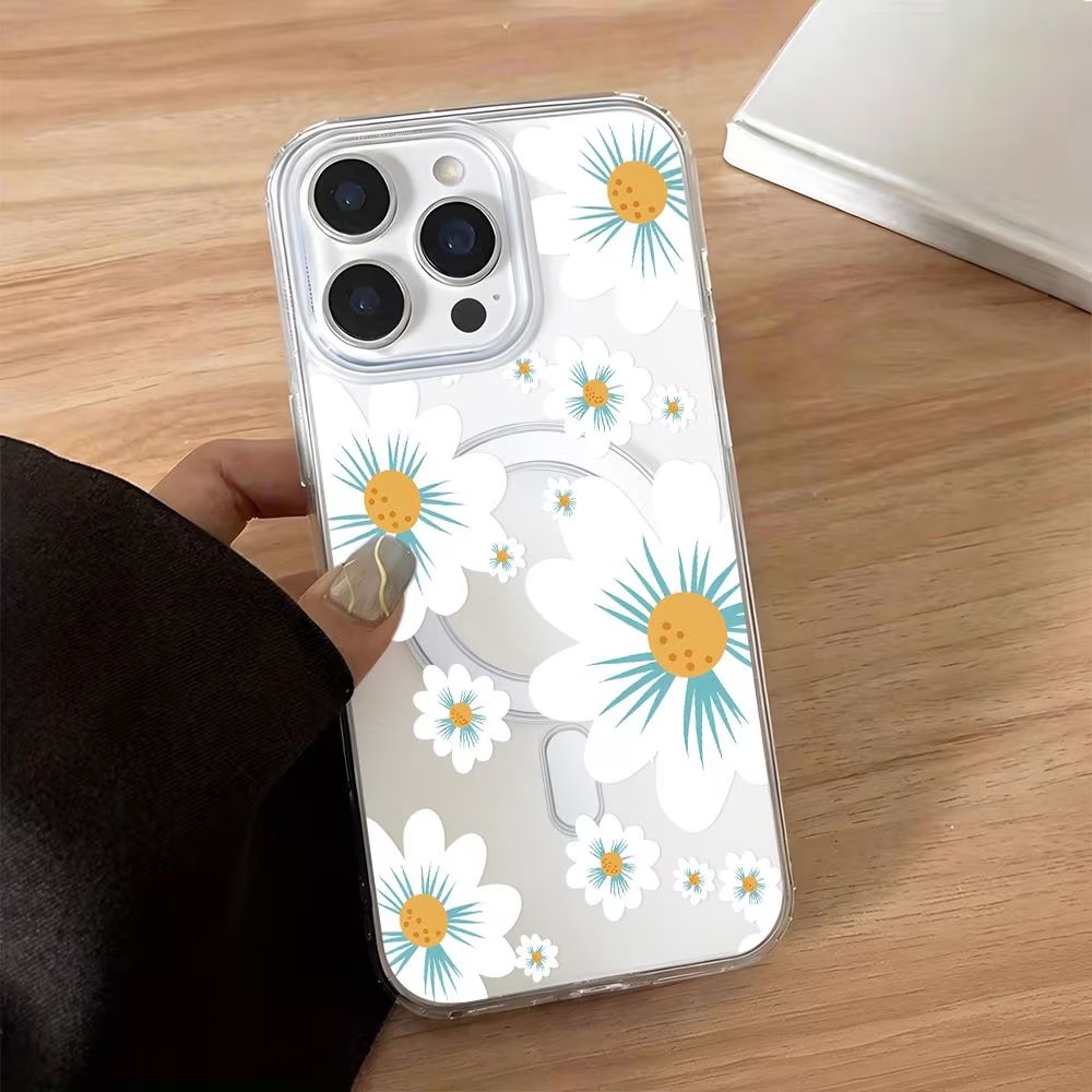 Floral Print Phone Case For iP - Clear Magsafe Case บทวิจารณ์และราคา