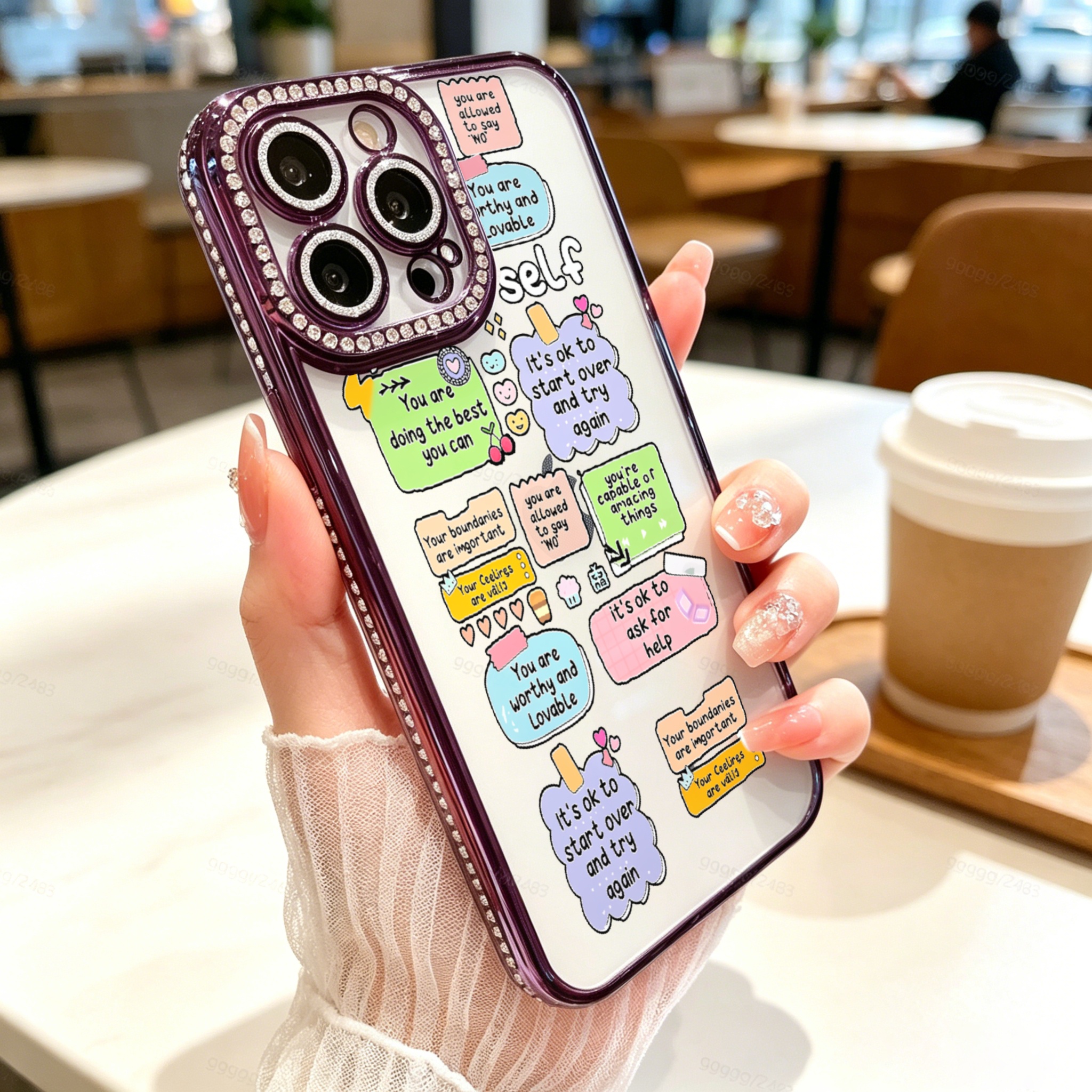 Diamond Electroplated TPU Phon - Phone Cases Quotes บทวิจารณ์และราคา