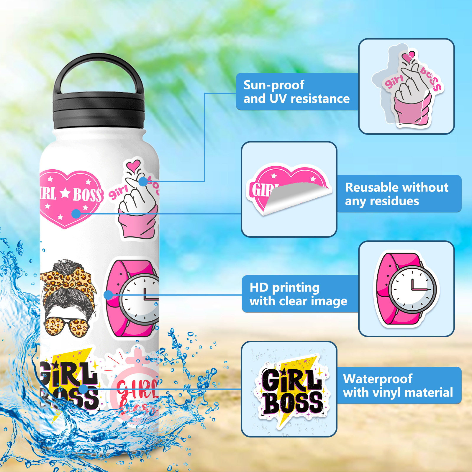 50pcs Cute Girl Boss Stickers  - Phone Cases Quotes บทวิจารณ์และราคา