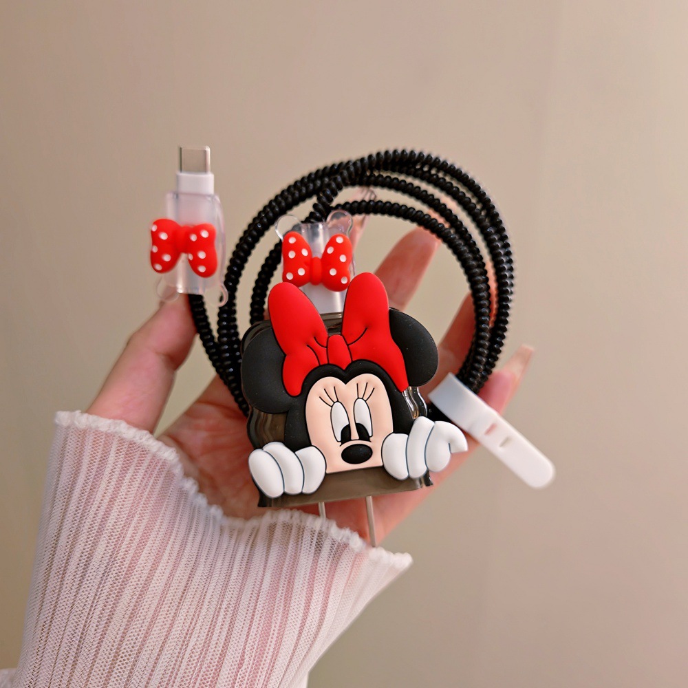 Cute Mickey Minnie Cable Prote - Phone Cases Rubber บทวิจารณ์และราคา
