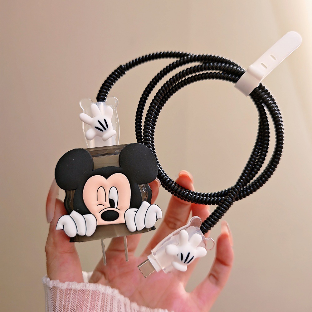 Cute Mickey Minnie Cable Prote - Phone Cases Rubber บทวิจารณ์และราคา