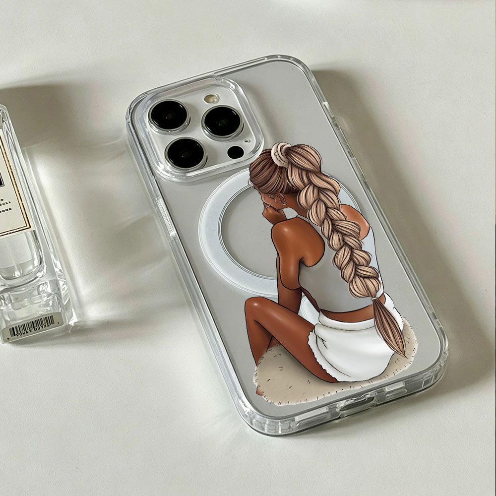 Dark Skin Fashion Woman For Ma - Clear Magsafe Case บทวิจารณ์และราคา