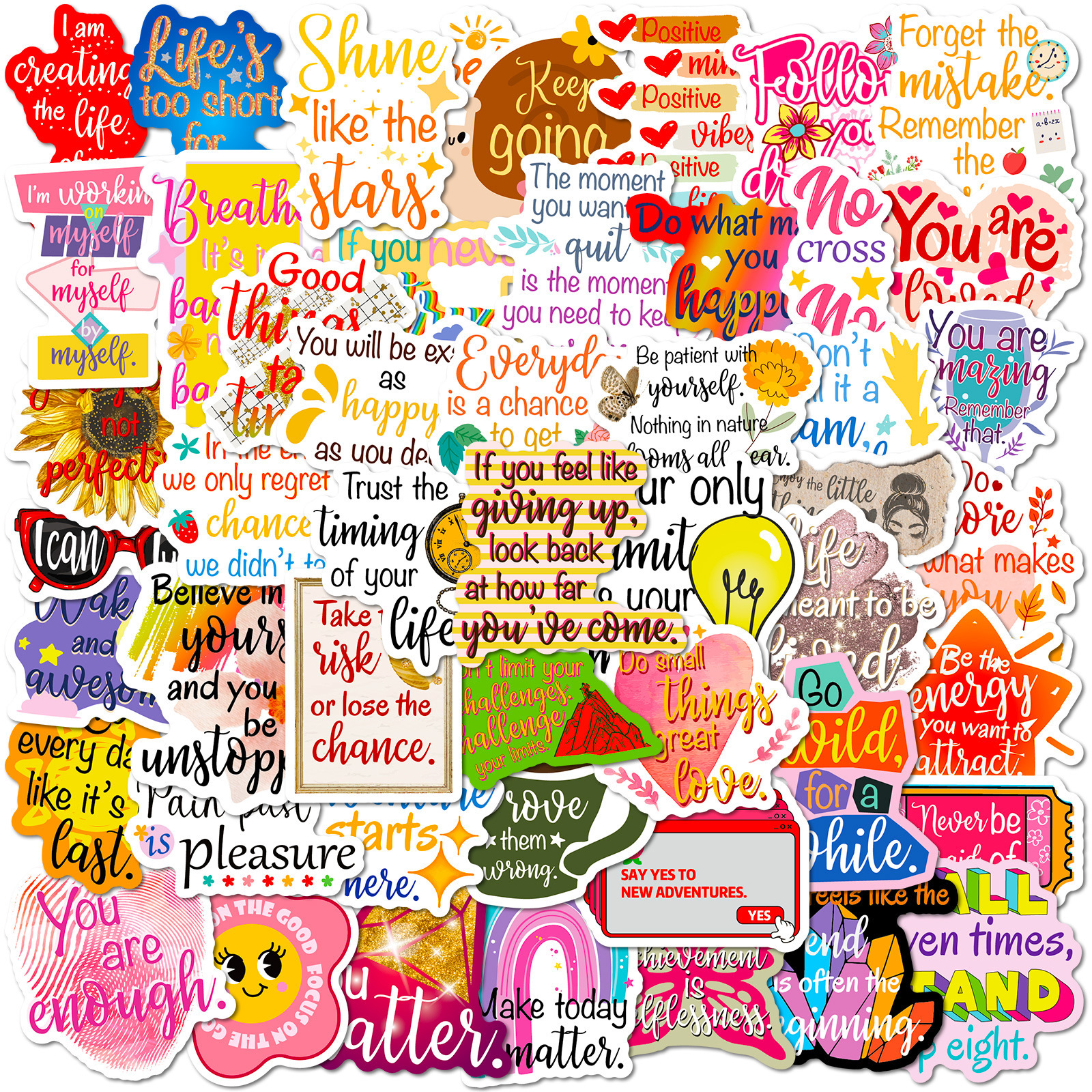 50Pcs Inspire Quote Stickers M - Phone Cases Quotes บทวิจารณ์และราคา
