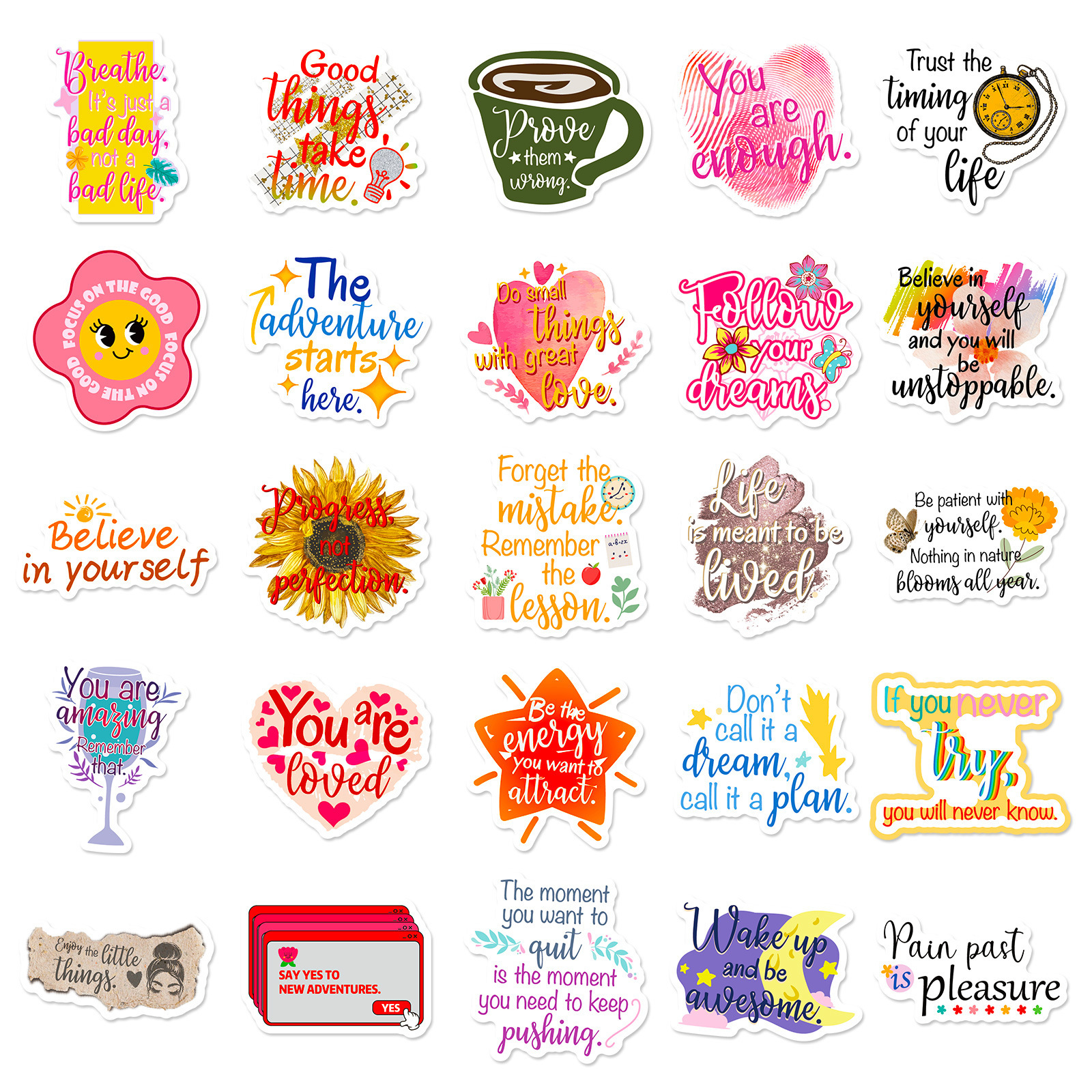 50Pcs Inspire Quote Stickers M - Phone Cases Quotes บทวิจารณ์และราคา