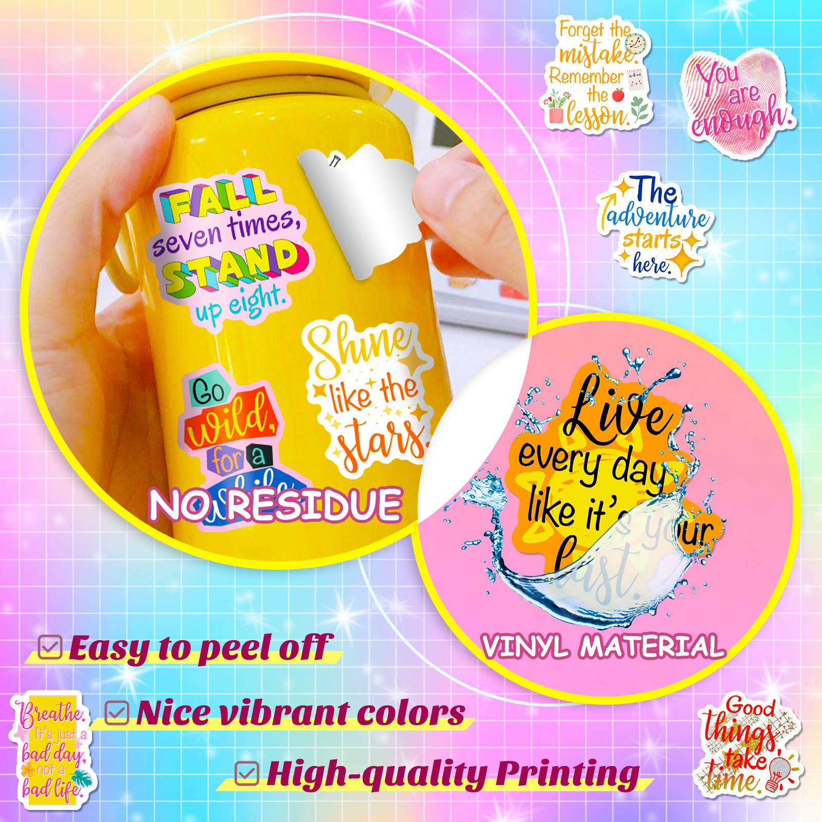 50Pcs Inspire Quote Stickers M - Phone Cases Quotes บทวิจารณ์และราคา