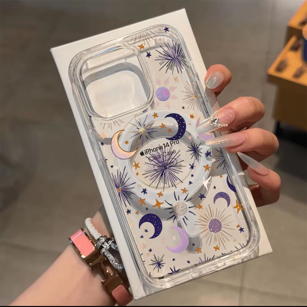 Romantic Sun Moon Stars Phone  - Clear Magsafe Case บทวิจารณ์และราคา