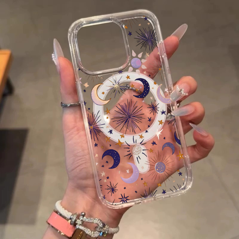 Romantic Sun Moon Stars Phone  - Clear Magsafe Case บทวิจารณ์และราคา