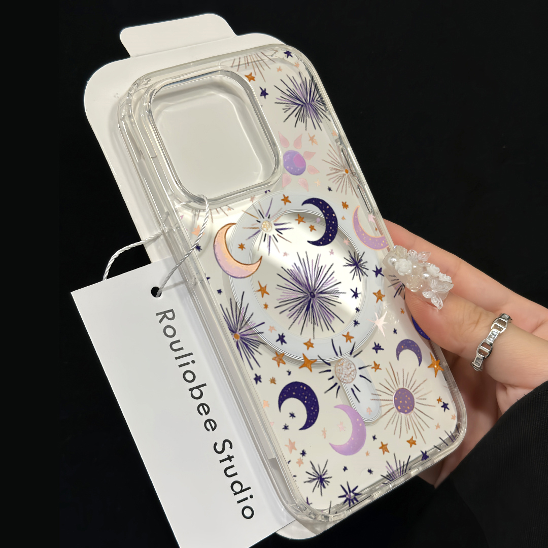 Romantic Sun Moon Stars Phone  - Clear Magsafe Case บทวิจารณ์และราคา