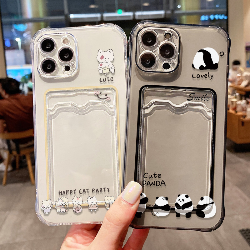 Cute Black Cat Phone Case For  - Phone Cases With Card Holder บทวิจารณ์และราคา