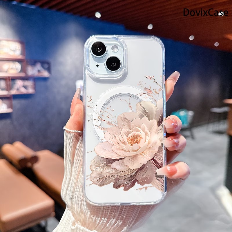 Vintage Peony Pattern Phone Ca - Phone Cases With Magnet บทวิจารณ์และราคา
