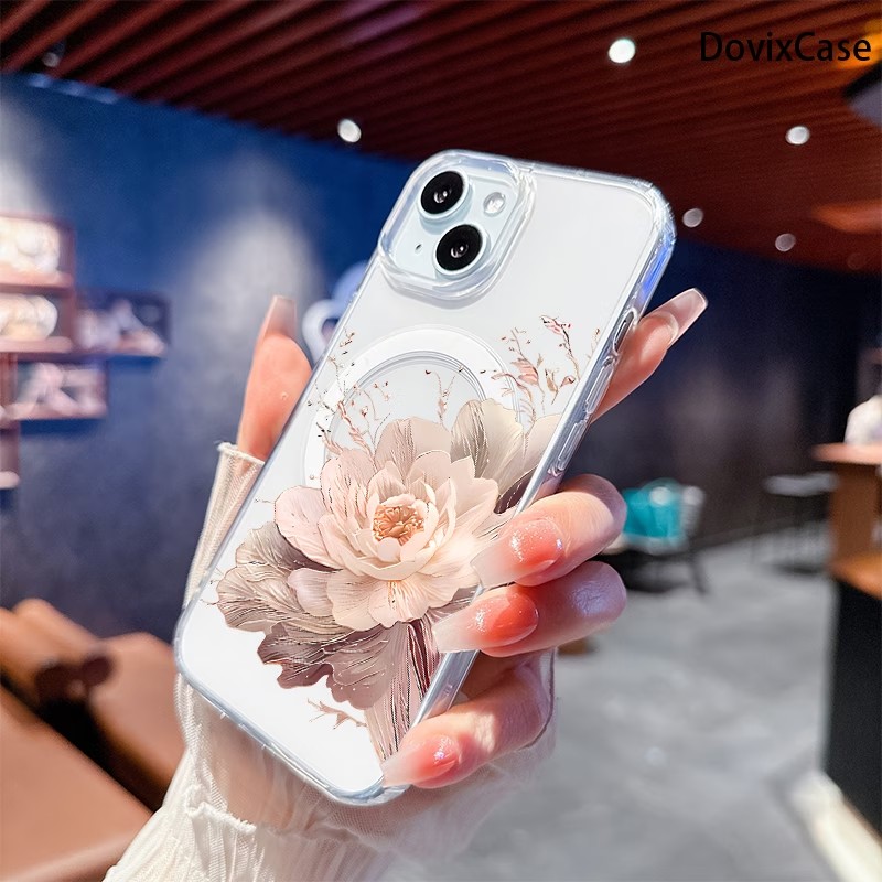 Vintage Peony Pattern Phone Ca - Phone Cases With Magnet บทวิจารณ์และราคา