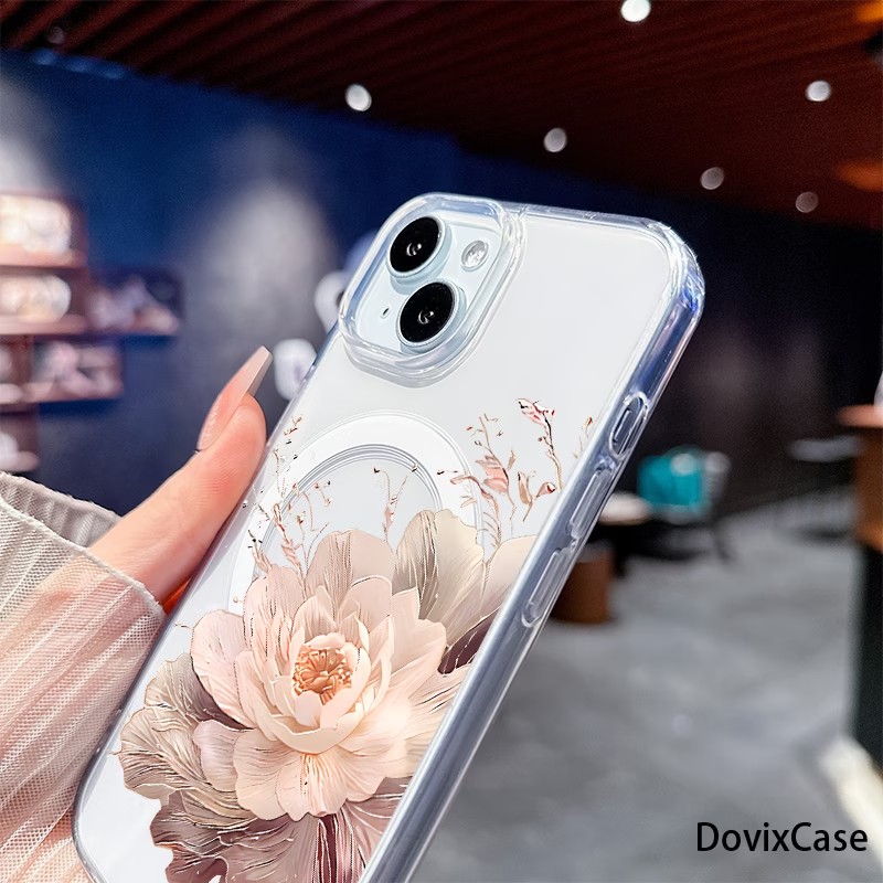 Vintage Peony Pattern Phone Ca - Phone Cases With Magnet บทวิจารณ์และราคา
