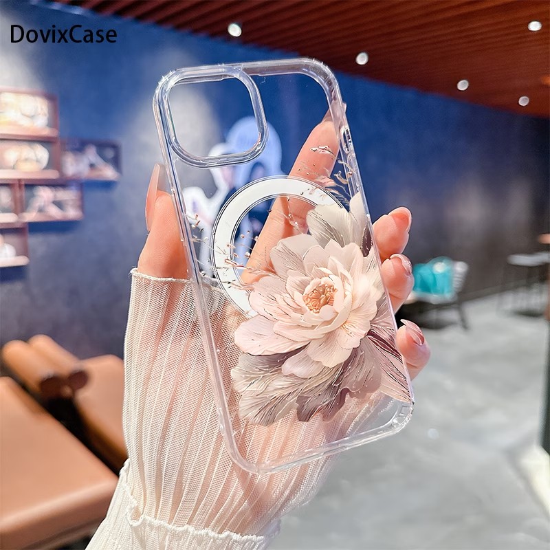 Vintage Peony Pattern Phone Ca - Phone Cases With Magnet บทวิจารณ์และราคา