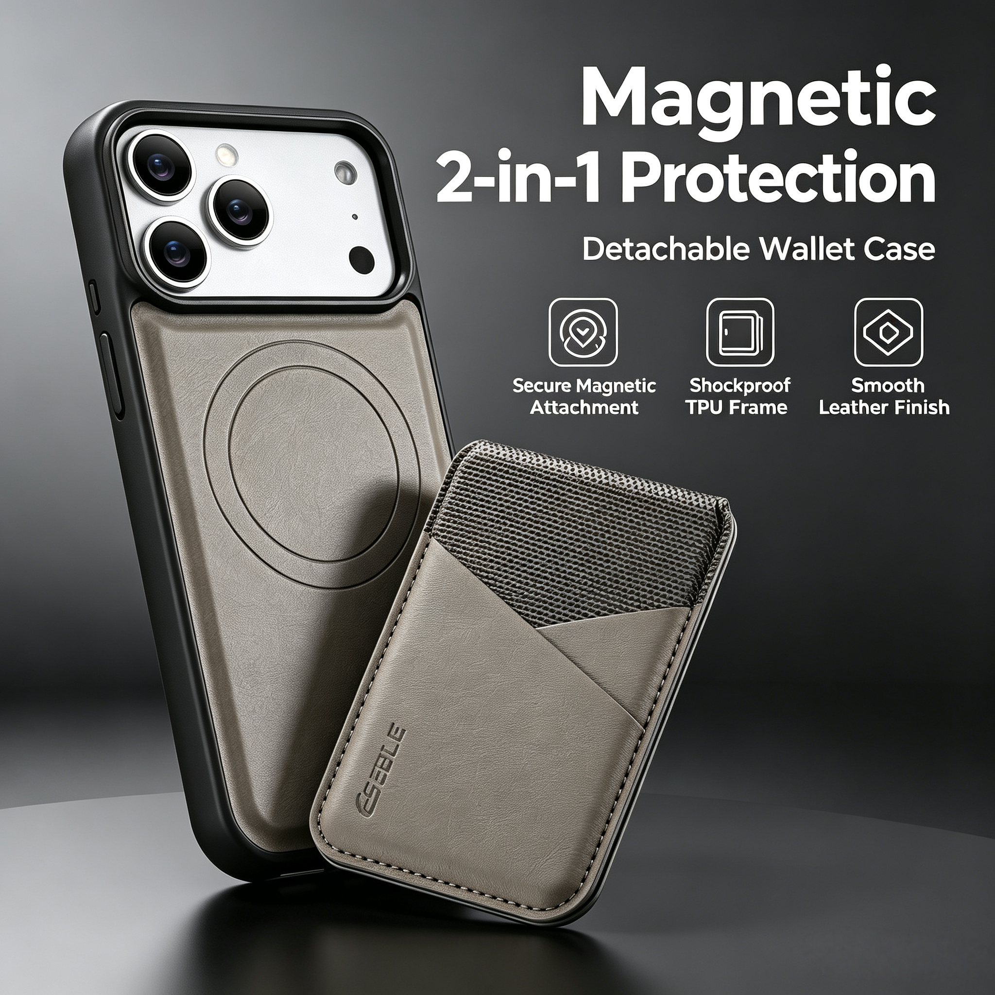 2-in-1 Detachable Magnetic Lea - Phone Cases With Card Holder บทวิจารณ์และราคา